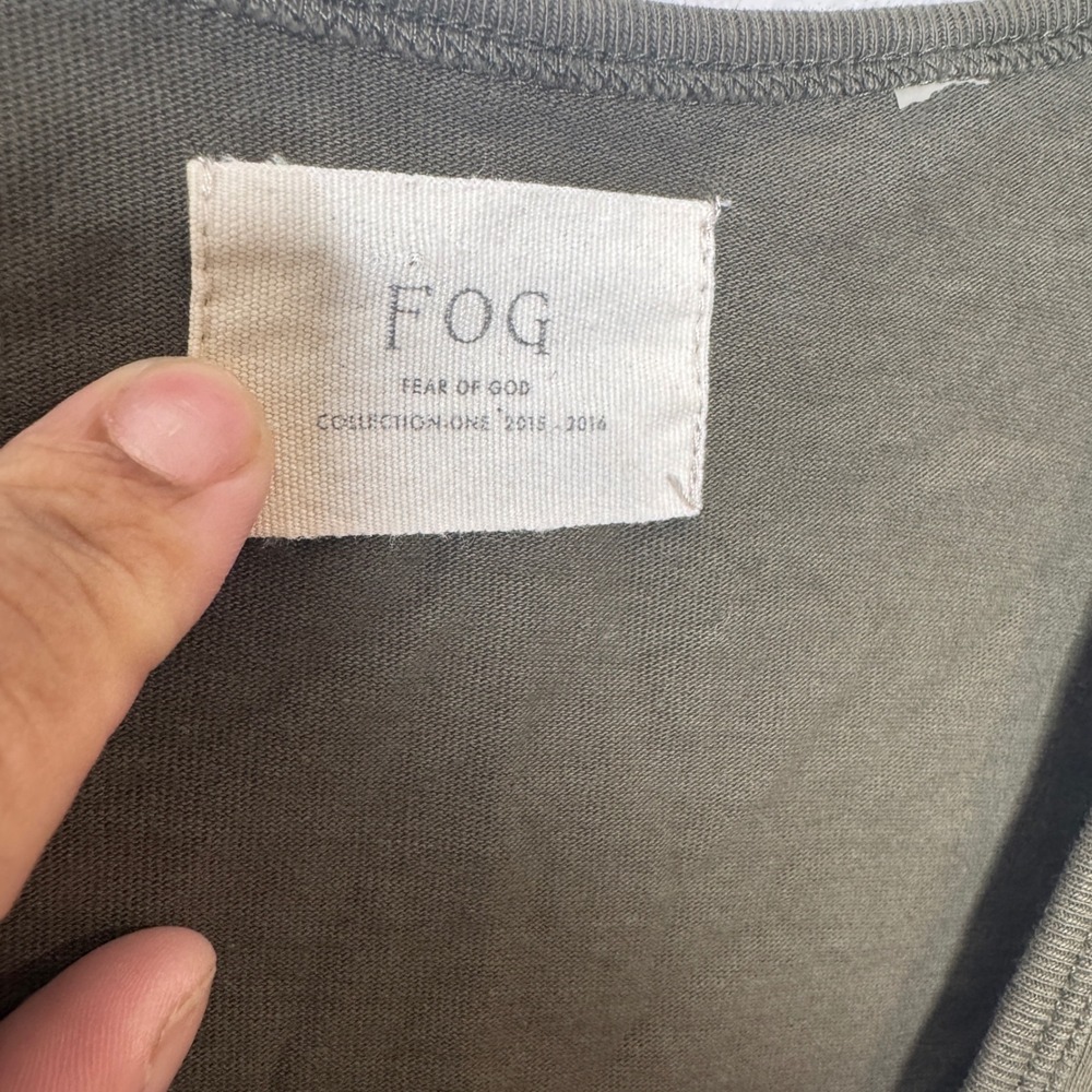 Fear of God FOG Collection One Olive Green Longline Tank Top Mens Medium M - Picture 2 of 8